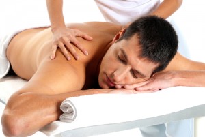 man getting massage