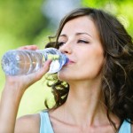 woman drinking water