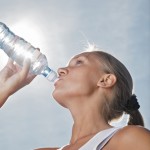 girls drinking water bottle