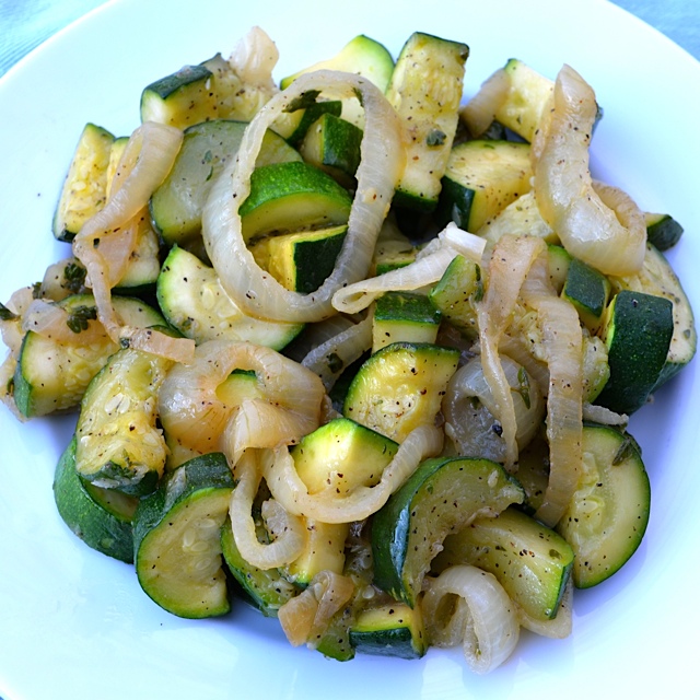 zucchini, onions, saute, sauteed, side dish, baked zucchini omelet