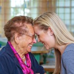 grandmother, older woman, laughing, talking