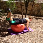 move of the week, frog kicks, bent leg, straight leg, exercise ball, glutes, hamstrings, core