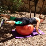 move of the week, frog kicks, bent leg, straight leg, exercise ball, glutes, hamstrings, core