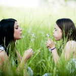 mother, daughter, relaxing, wishing,