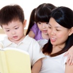 family reading, mom and kids reading, reading to kids