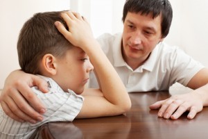 dad worried about child, parent worried, parent helping child