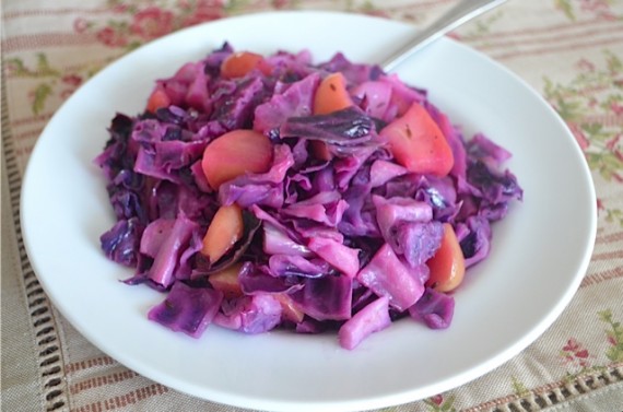 cabbage, red cabbage, braised cabbage, apple, apples