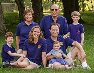 The Rhodes Family: Karen and Bob, Rebecca and Todd and their 3 children.