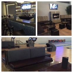 Bar, lounge area, and new seating on lanes