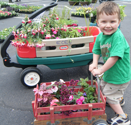 nature center child with plants