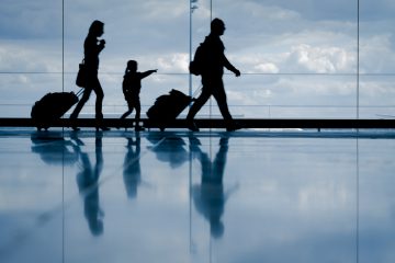 walking in airport, air travel