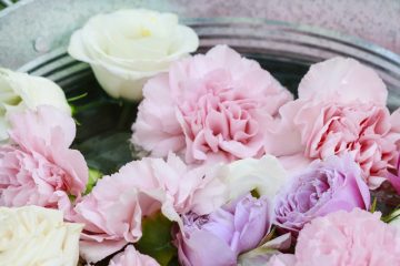 floating flowers peonies candles