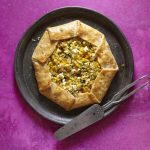 Fresh Corn Galette w:Zucchini, Thyme, & Goat Cheese