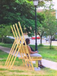 Love this cool bench created by the kids at MOOS