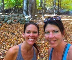 Karen and Heather hiking