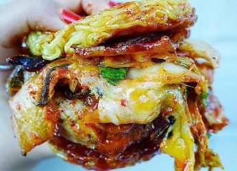 Ramen Fried Chicken Burger