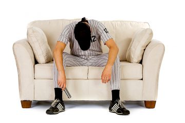 how sports are like relationships guy couch baseball 