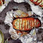 Grill-Baked Potatoes w/Chive Butter