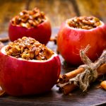 Warm Cinnamon Baked Apples with Granola