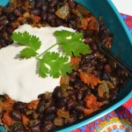 Spicy Black Beans w/Chorizo & Chipotle Cream