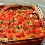 A Super Easy Bean & Beef Enchilasagna