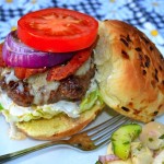 Jalapeno Cheeseburgers w/Bacon & Grilled Onions