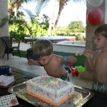 twins, boys, birthday, cake