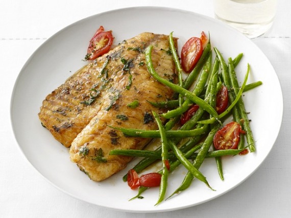 tilapia, fish, quick, green beans, dinner