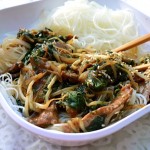 stir-fry, beef, bean sprouts, spinach, ginger, Asian stir-fry