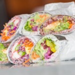 A new twist on sushi: hand-held sushi “burritos.”