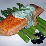 Pan Seared Salmon w/Dill Sour Cream Sauce