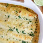 Pulled Pork Enchiladas w/Creamy Green Chile Sauce