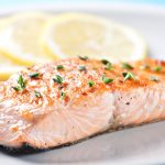 Soy-Glazed Salmon with Cucumber-Avocado Salad