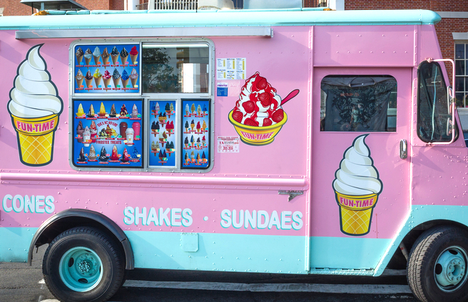 ice cream truck. 