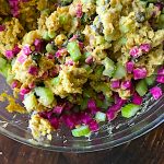 Curried Vegan Chickpea Salad with Watermelon Radish