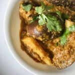 Curried Vegan Eggplant with Fresh Ginger & Cilantro
