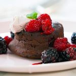 Classic Molten Chocolate Cake with Berries